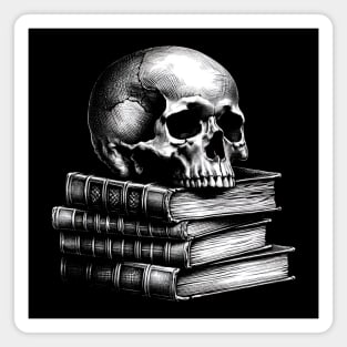 Skull and Books Magnet